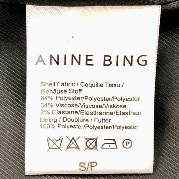 ANINE BING Madeleine Black White Yellow Houndstooth Double Breasted Blazer - Picture 7 of 13